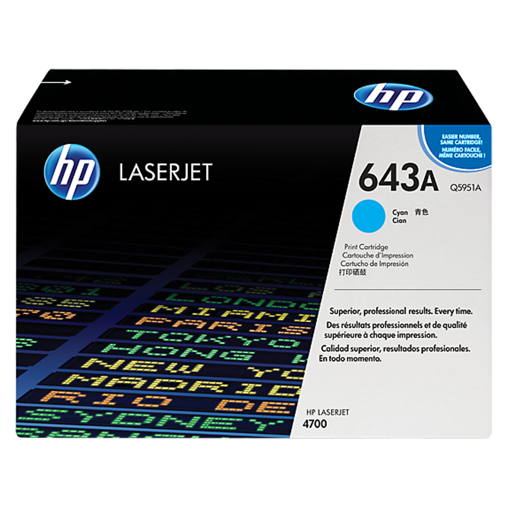 HP 643A Cyan Original LaserJet Toner Cartridge
