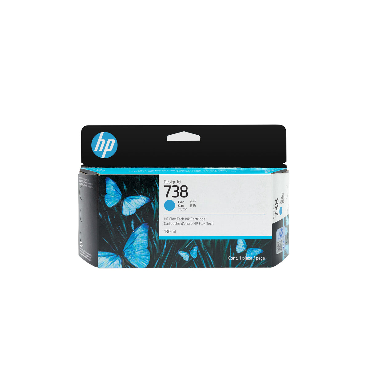 HP 738 130-ml Cyan DesignJet Ink Cartridge
