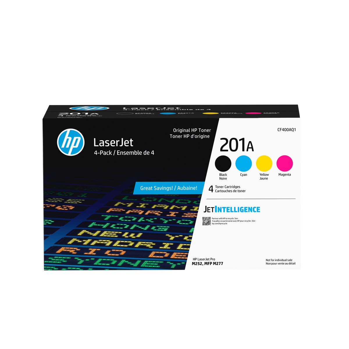 HP 201A 4-pack Black/Cyan/Magenta/Yellow Original LaserJet Toner Cartridges