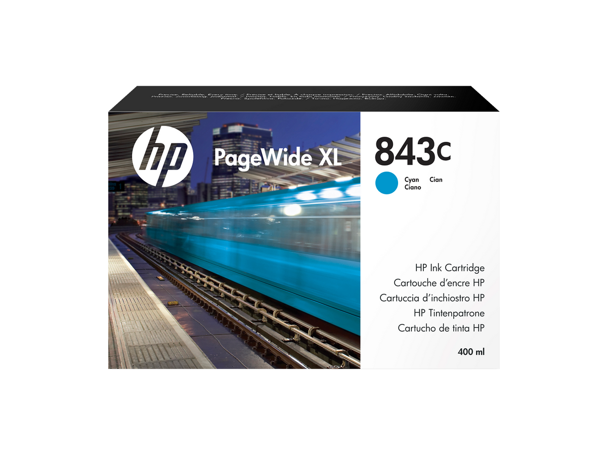 HP 843C 400-ml Cyan PageWide XL Ink Cartridge