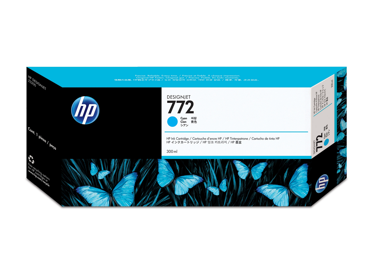 HP 772 300-ml Cyan DesignJet Ink Cartridge