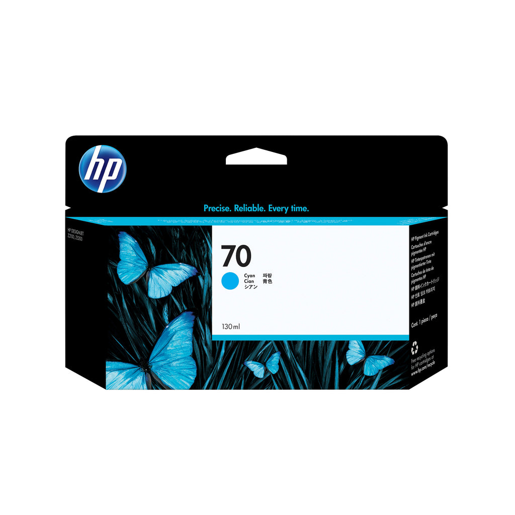 HP 70 130-ml Cyan DesignJet Ink Cartridge
