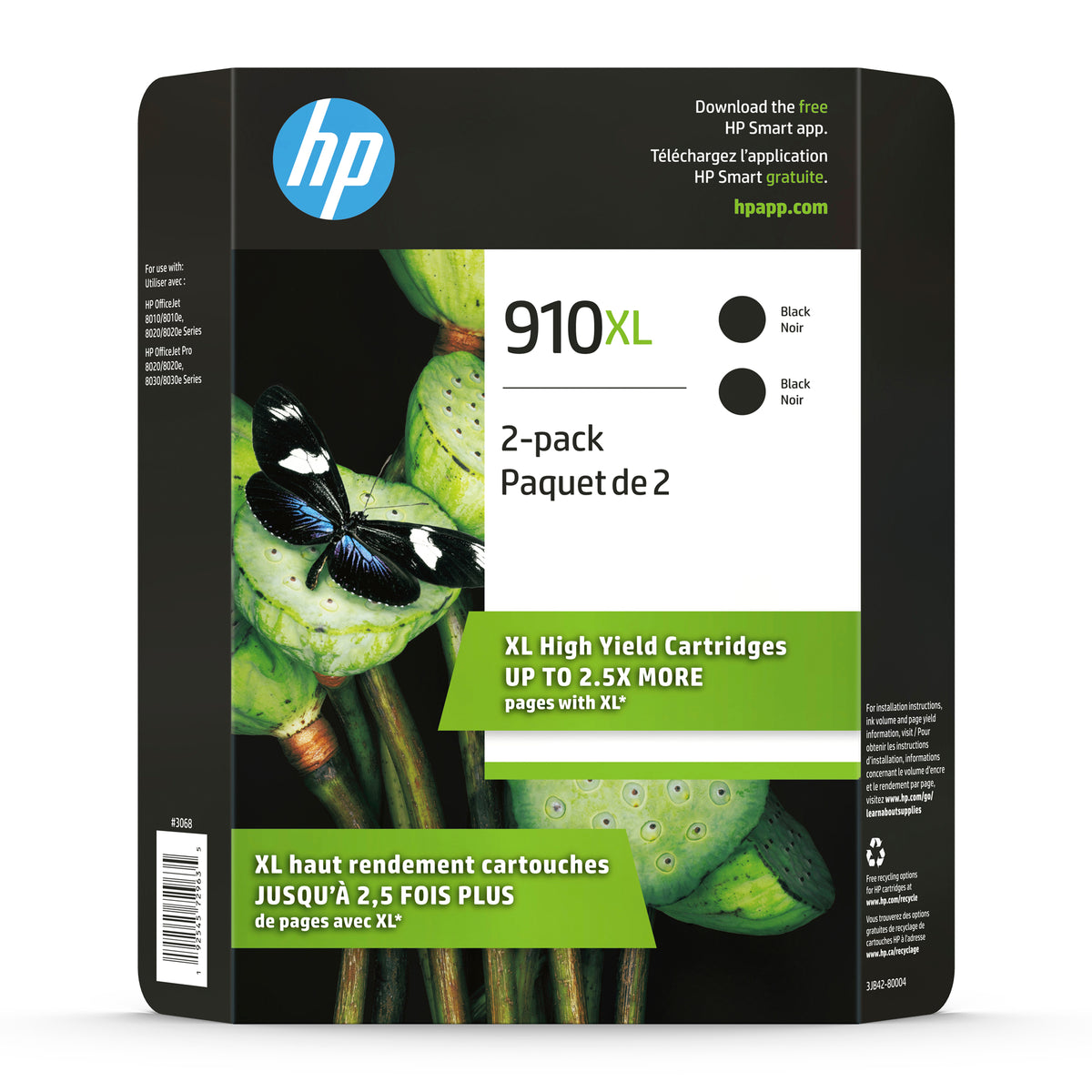 HP 910XL 2-pack High Yield Black Original Ink Cartridges