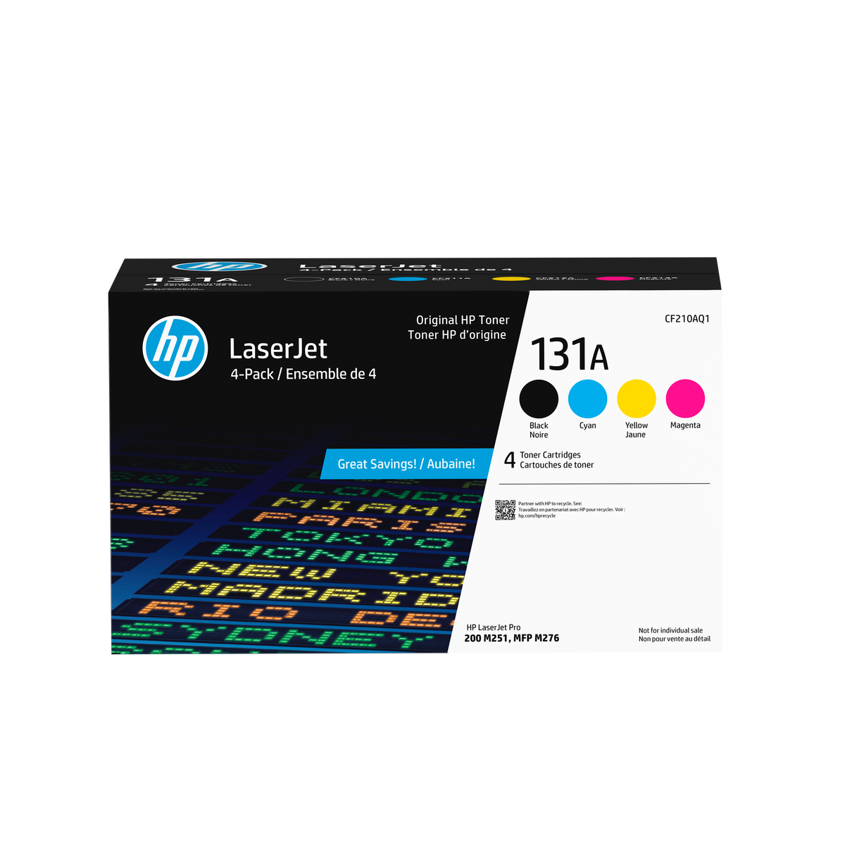HP 131A 4-pack Black/Cyan/Magenta/Yellow Original LaserJet Toner Cartridges
