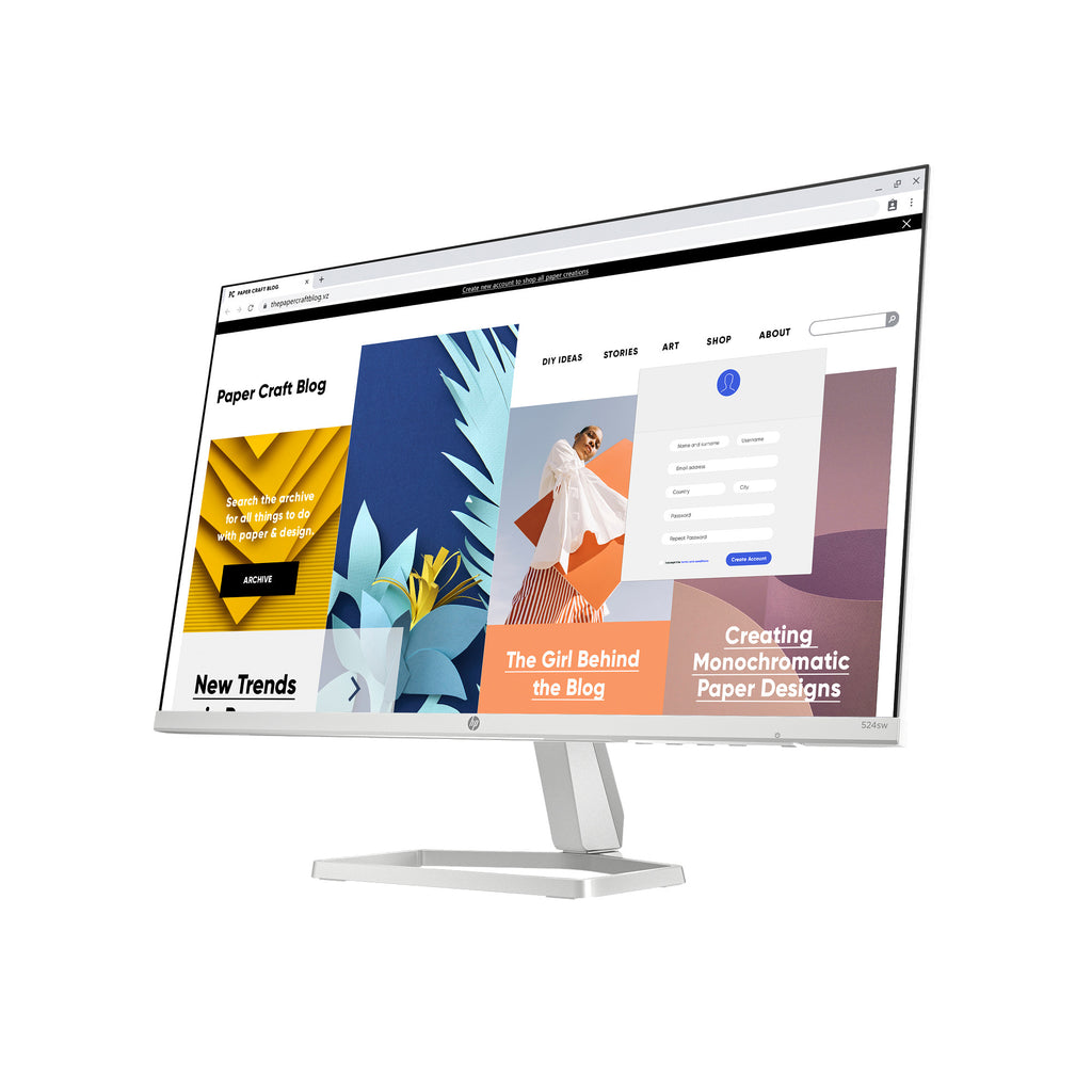 HP Series 5 23.8 inch FHD White Monitor - 524sw