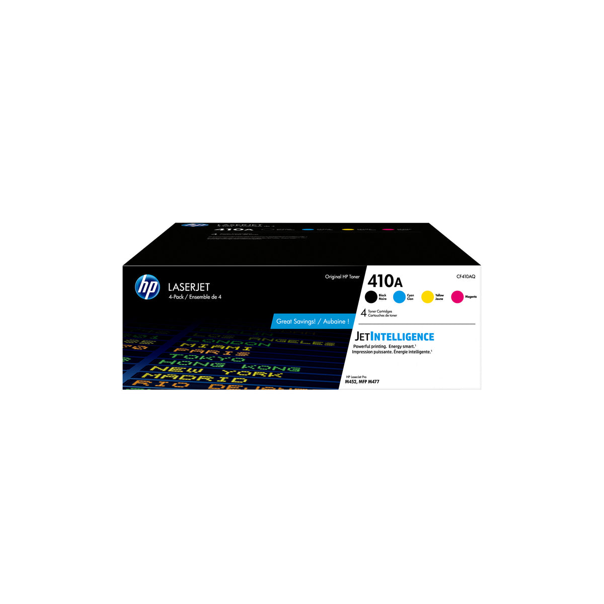 HP 410A 4-pack Black/Cyan/Magenta/Yellow Original LaserJet Toner Cartridges