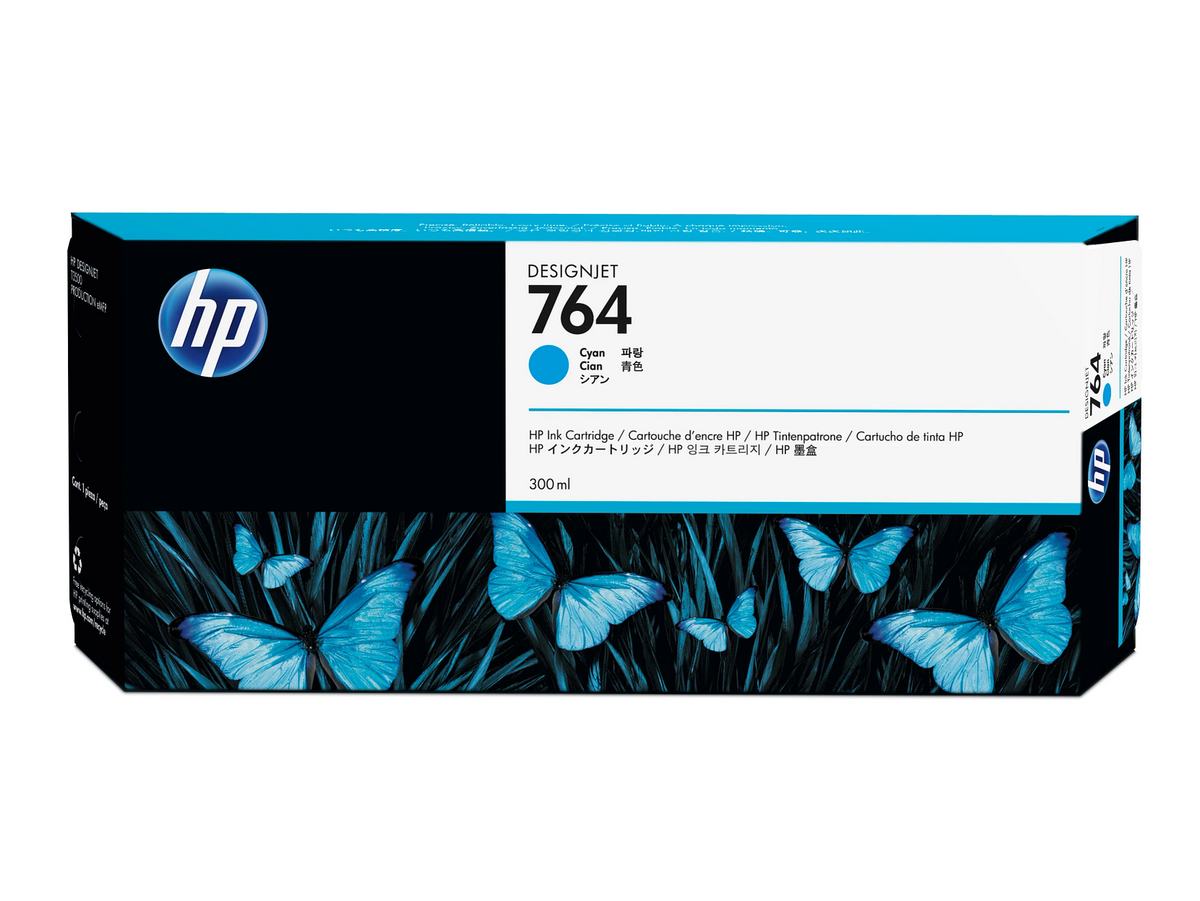 HP 764 300-ml Cyan DesignJet Ink Cartridge