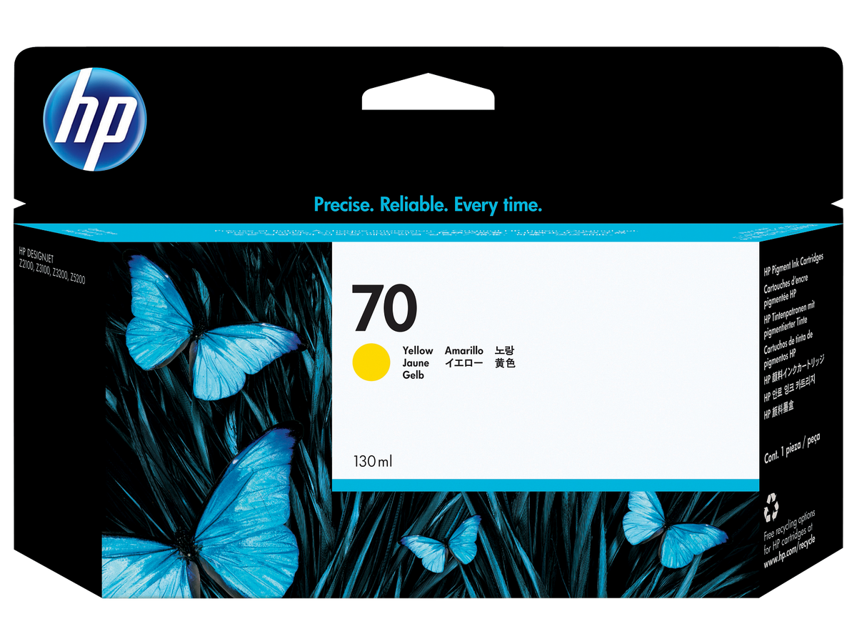 HP 70 130-ml Yellow DesignJet Ink Cartridge