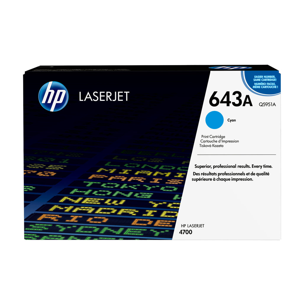 HP 643A Cyan Original LaserJet Toner Cartridge