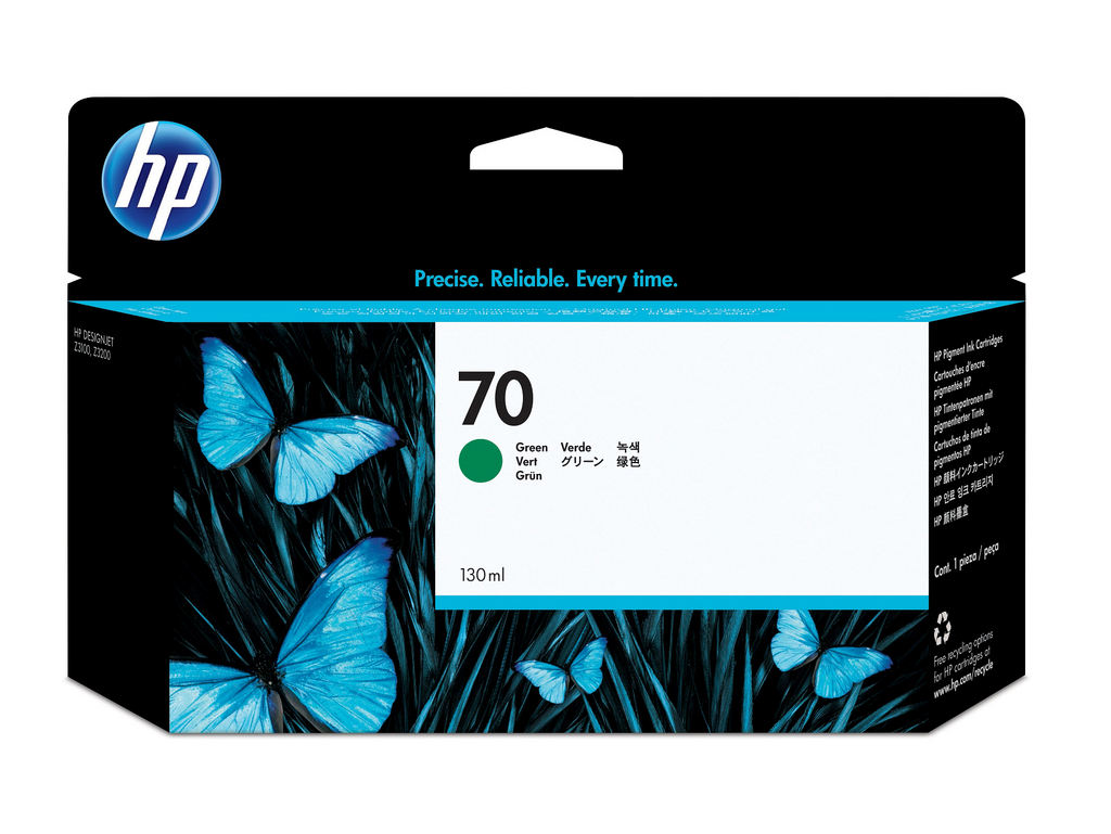 HP 70 130-ml Green DesignJet Ink Cartridge