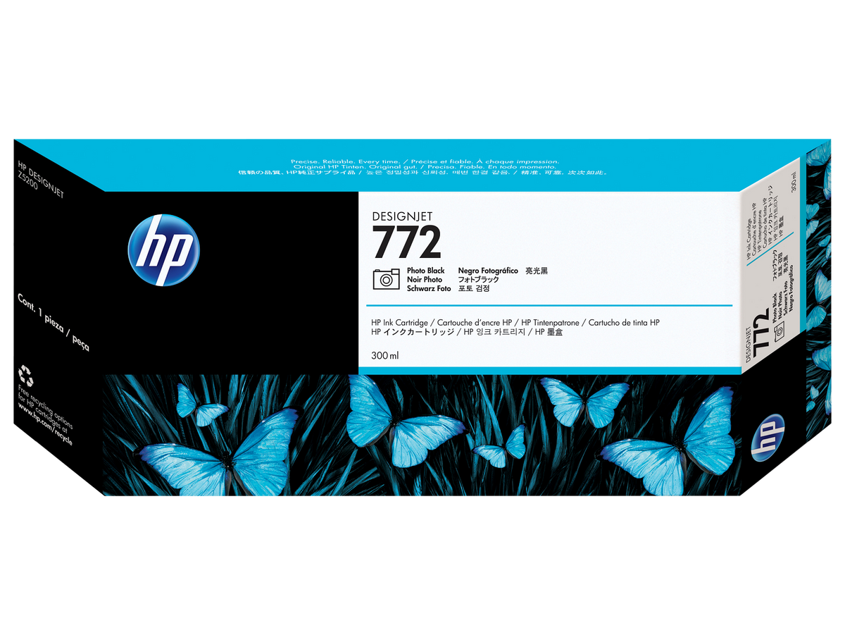 HP 772 300-ml Photo Black DesignJet Ink Cartridge
