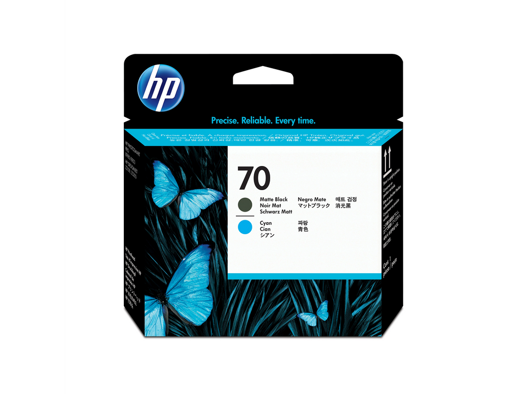 HP 70 Matte Black and Cyan DesignJet Printhead