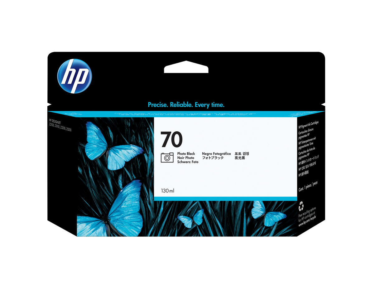 HP 70 130-ml Photo Black DesignJet Ink Cartridge