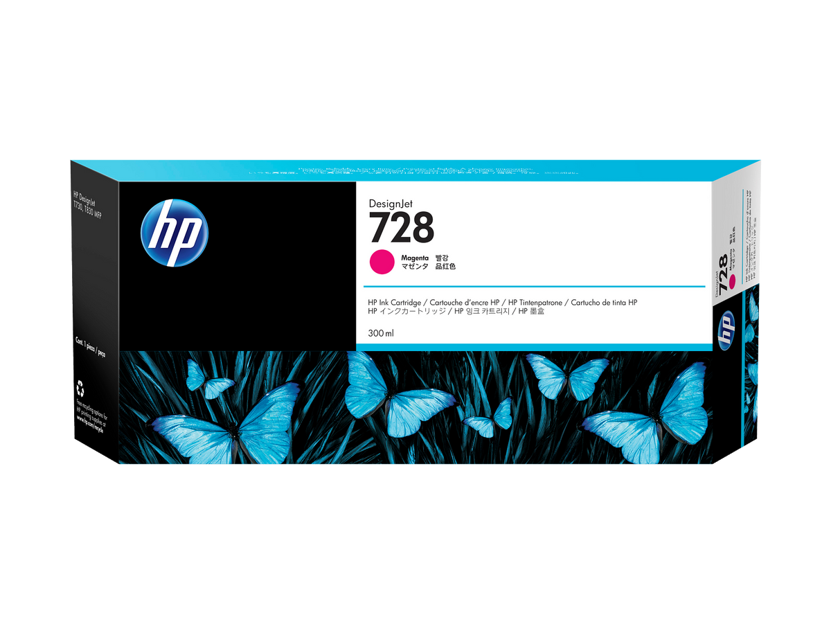 HP 728 300-ml Magenta DesignJet Ink Cartridge