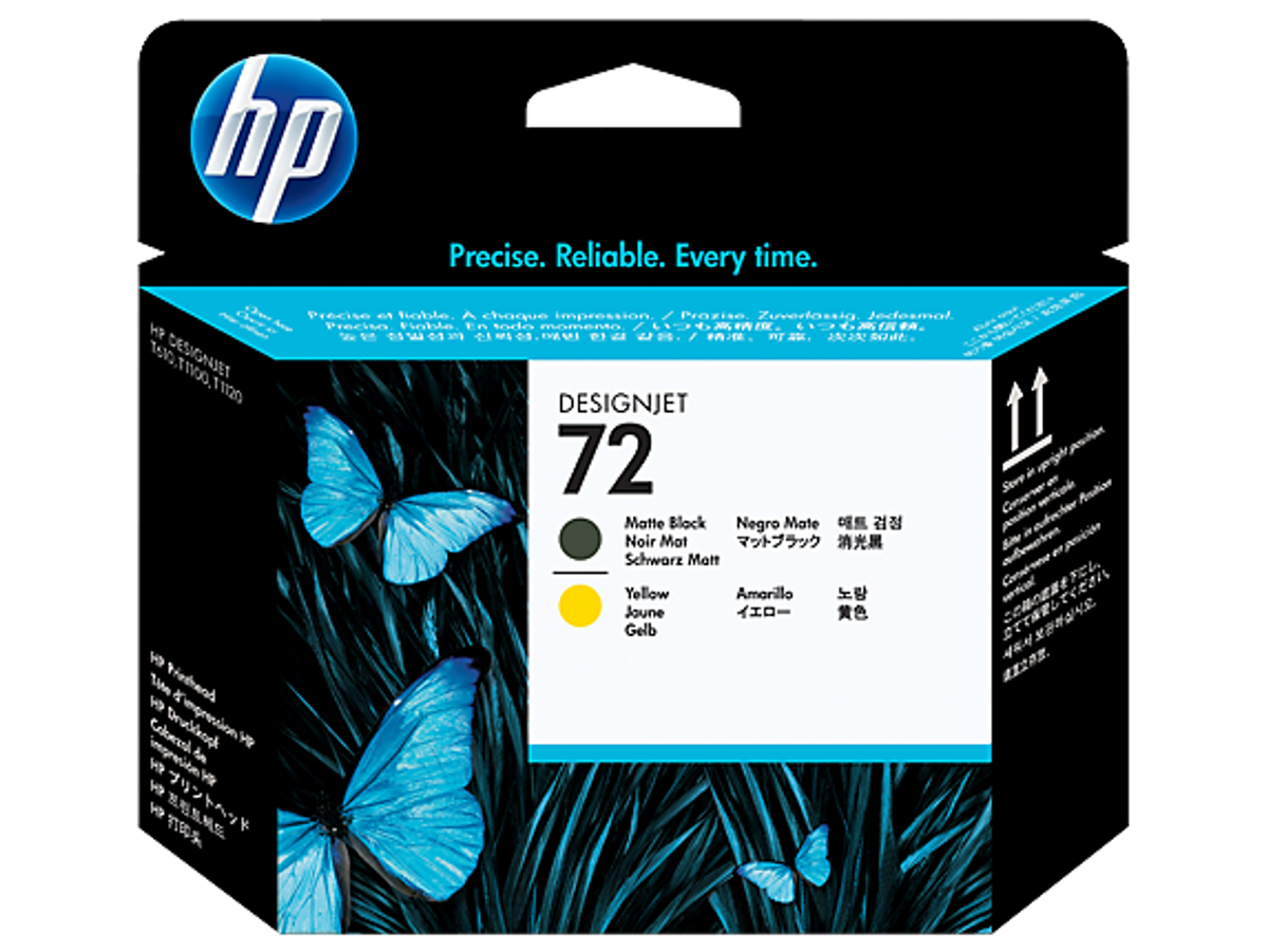 HP 72 Matte Black and Yellow DesignJet Printhead