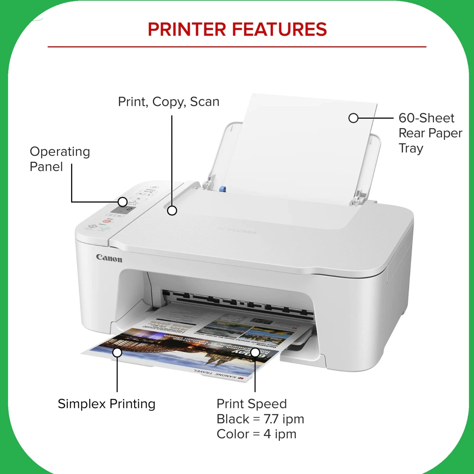 New Canon 3722 (3522) Wireless Printer-Copy-Scan-Photo-Homework-Office work