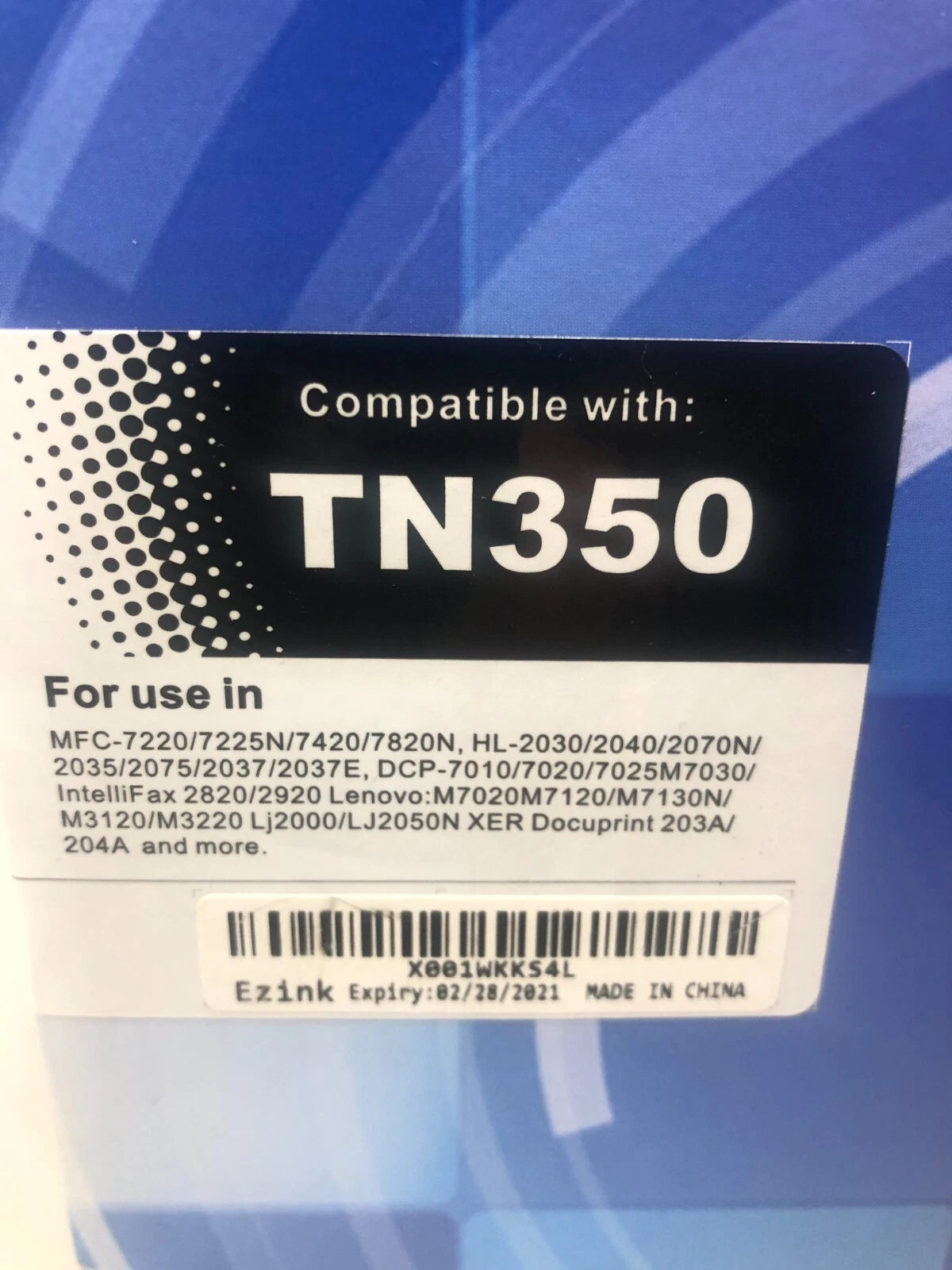 EZink Premium (1) Black Toner Cartridge TN350 Brother Lenovo Xerox Laser Printer