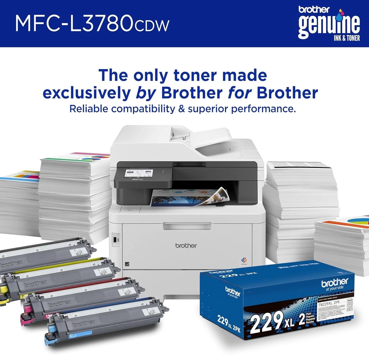 Brother MFC-L3780CDW Wireless Digital Color All-in-One Printer w/ Laser Quality