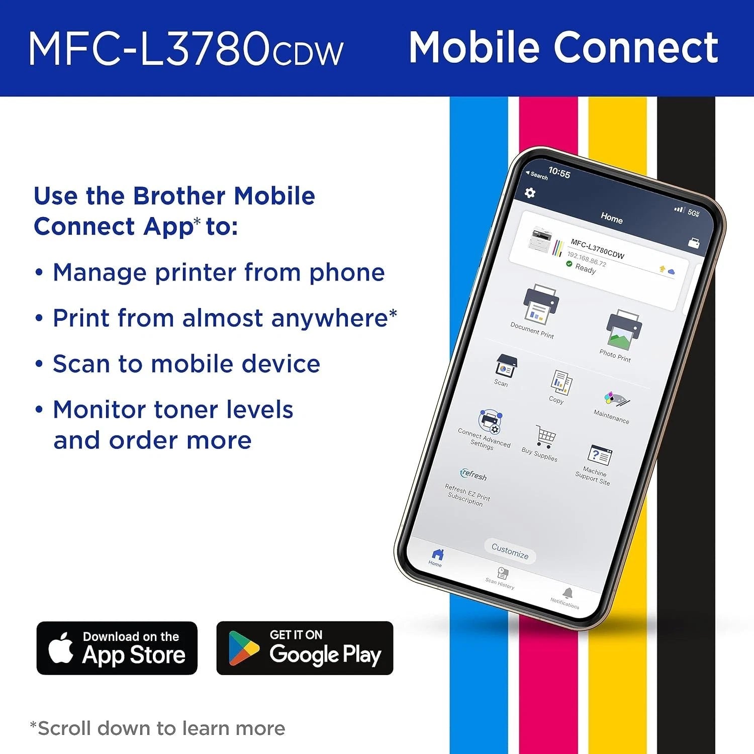 Brother MFC-L3780CDW Wireless Digital Color All-in-One Printer w/ Laser Quality