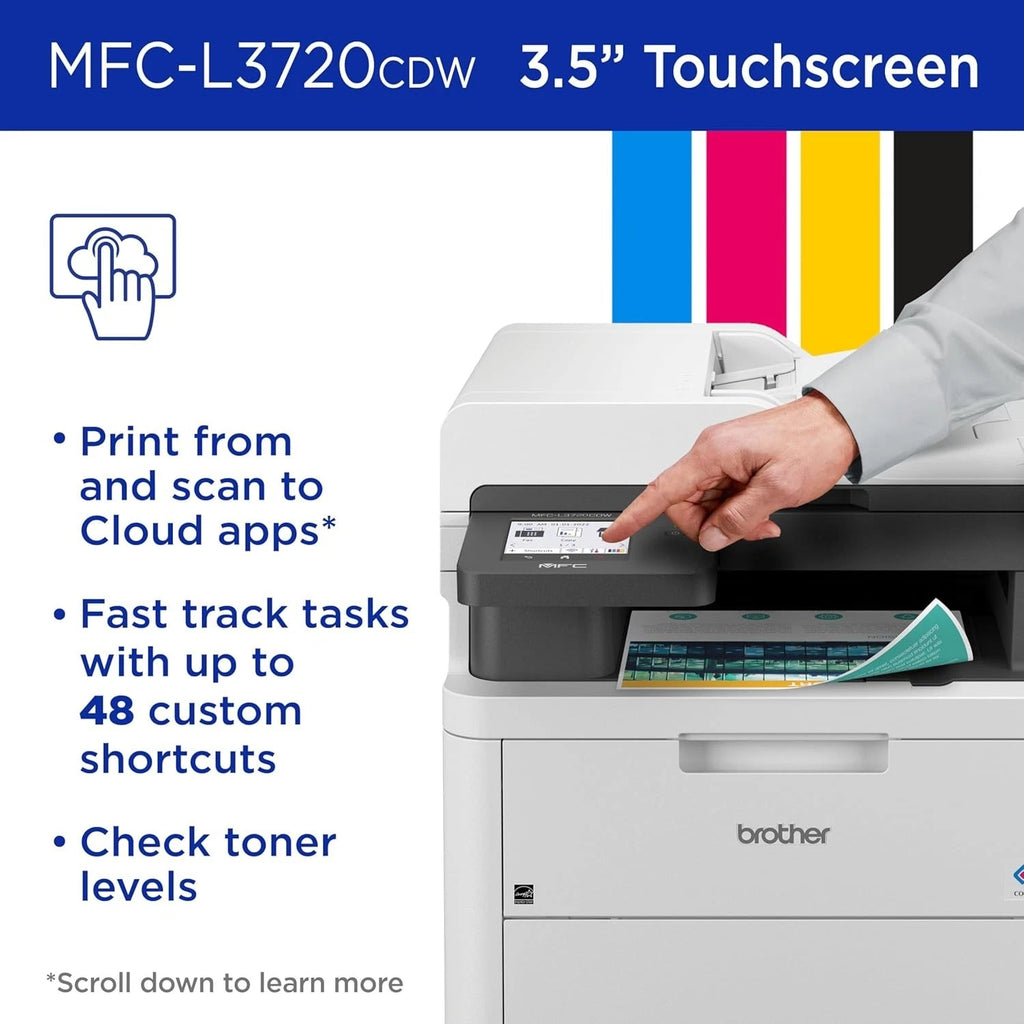 NEW! Brother MFC-L3720CDW Digital Color All-in-One Printer w/ Copy, Scan and Fax