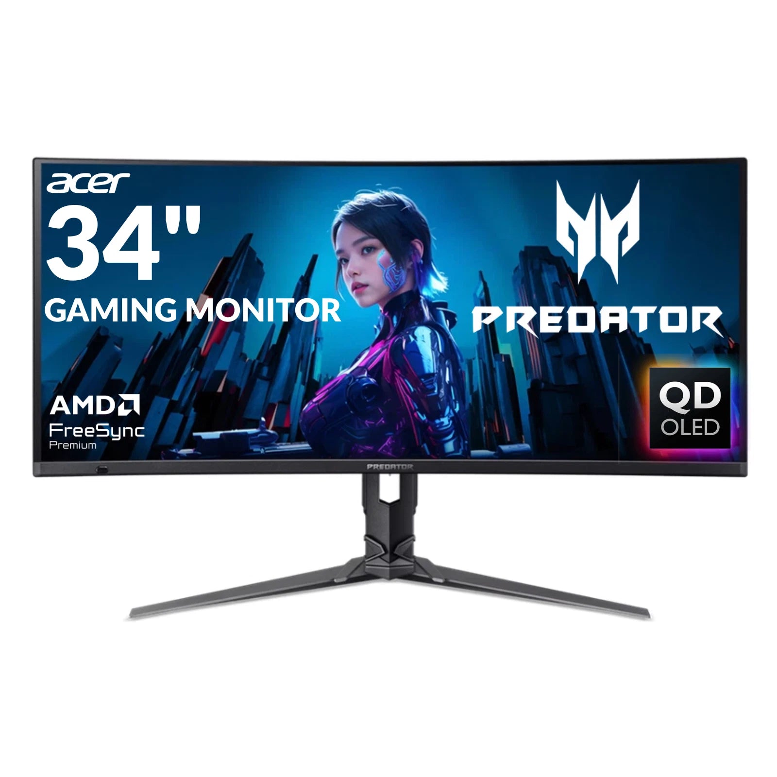Acer Predator X34 QD-OLED 34" Gaming Monitor UWQHD 240Hz. 1ms G-SYNC Refurbished